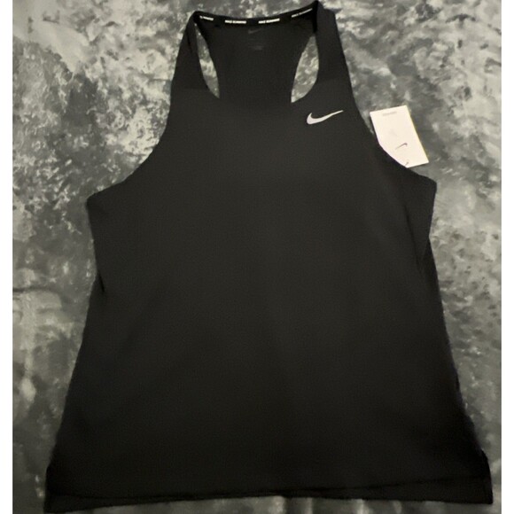 Medium Nike Men's Dri-Fit Fast Racing Singlet Running Top Black DQ4732-010 - Picture 1 of 7